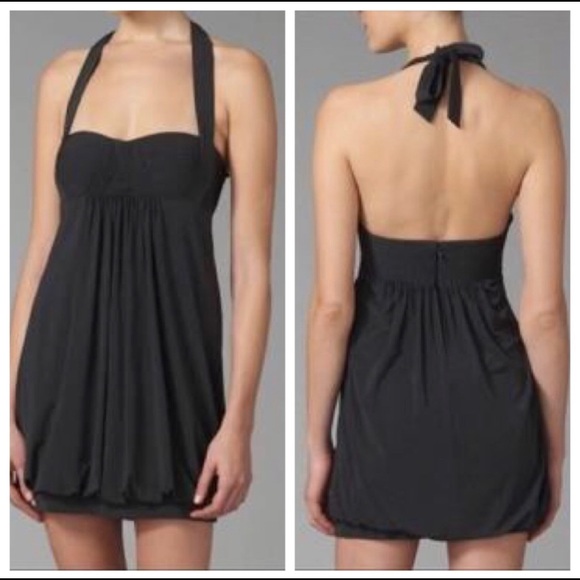 BCBGMaxAzria Navy Bubble Hem Halter Dress Size S - Picture 8 of 8